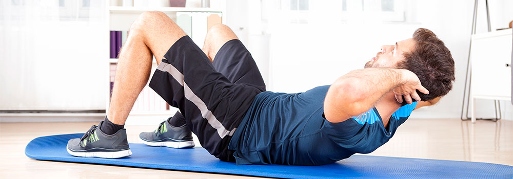 Woman doing yoga on a mat