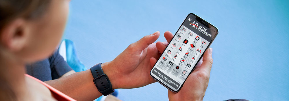 Aztec Rec mobile app on mobile phone